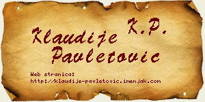 Klaudije Pavletović vizit kartica